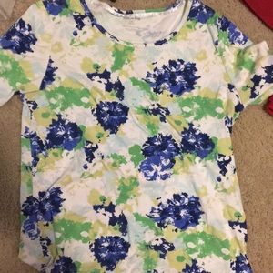 short sleeve shirt with floral patterns